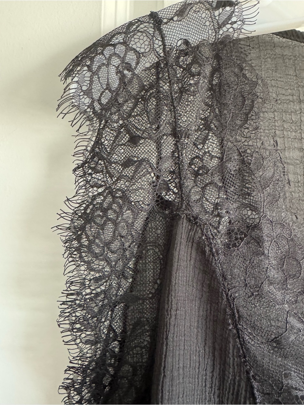 Lovestitch Black Lace Cap Sleeve Blouse in a sheer, romantic fabric - Picture 3 of 7
